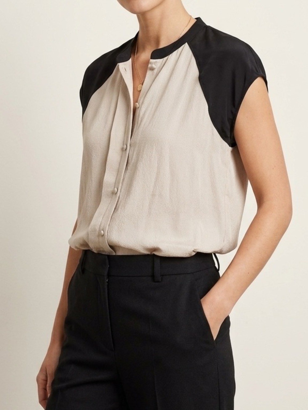 Day Birger Et Mikkelsen Silk Blouse top Size EU 36 Small Black Beige